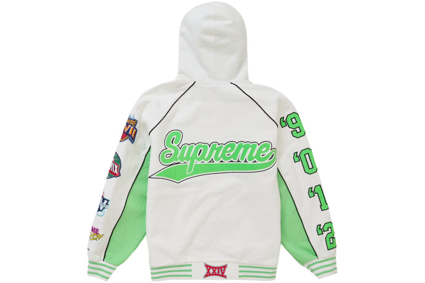 WHITE SVPR£M£ Playoffs Zip-Up Hoodie