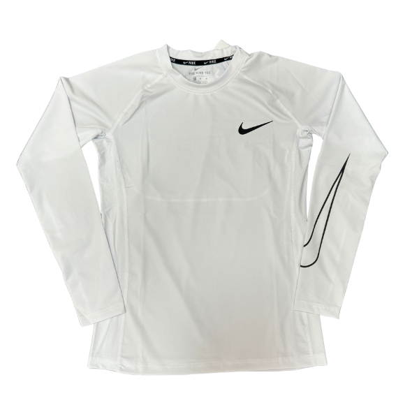 N|K£ PRO Dri-FIT Men's Tight-Fit Training Long Sleeve T-Shirt White