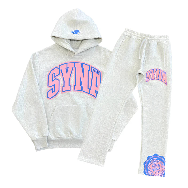 SYNV World College Logo Tracksuit - Grey / Pink – Royal Culture