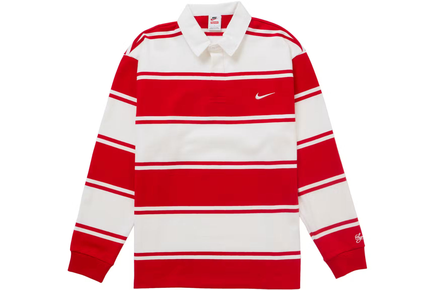 SVPR£M£ X NIKE STRIPE RUGBY SHIRT [RED]